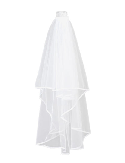 Дълъг бял булчински воал