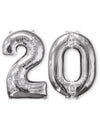 Ballons aluminium chiffre 20 argent