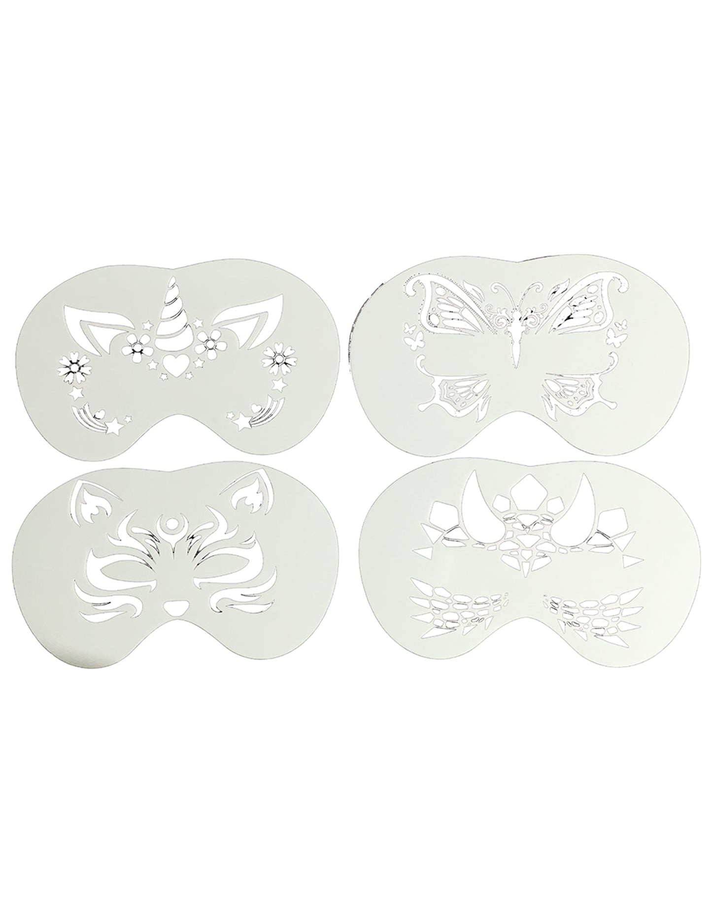 Комплект от 4 шаблона за рисуване на лица с животни за деца