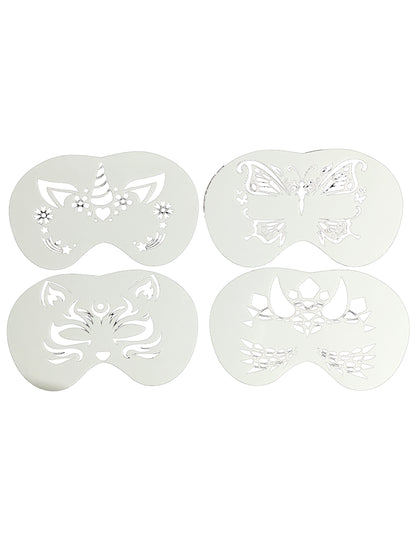 Комплект от 4 шаблона за рисуване на лица с животни за деца