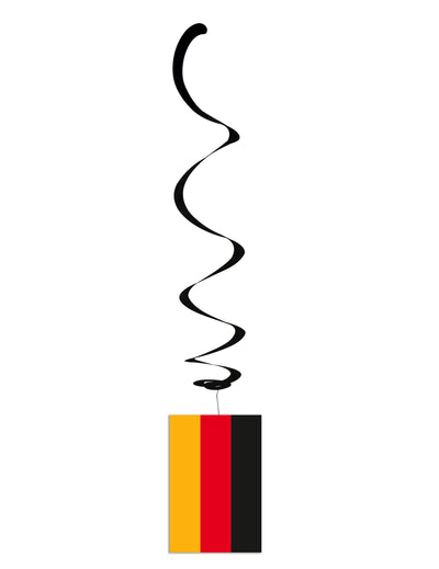 Suspension métallisée drapeau Allemagne pour fête noir rouge et jaune