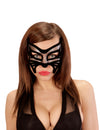 Loup chat pour femme noir sexy effet velours