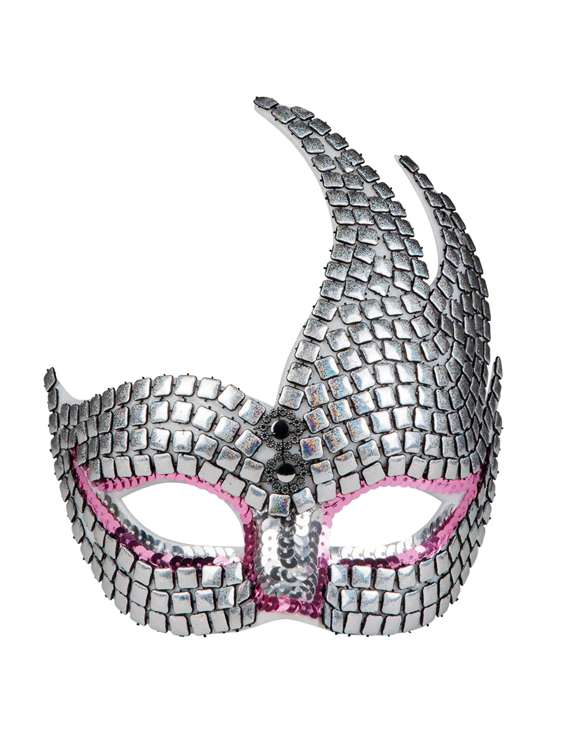 Loup vénitien brillant pour adulte argent