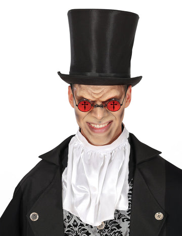 Готически очила за възрастни червени кръгли