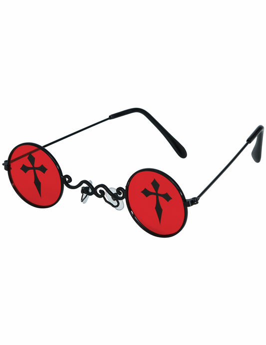 Vue de profil des lunettes gothiques rondes pour adulte