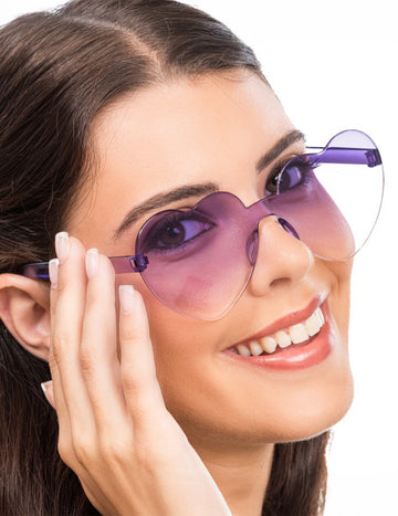 Сърдечни очила пушени виолетови очила за възрастни