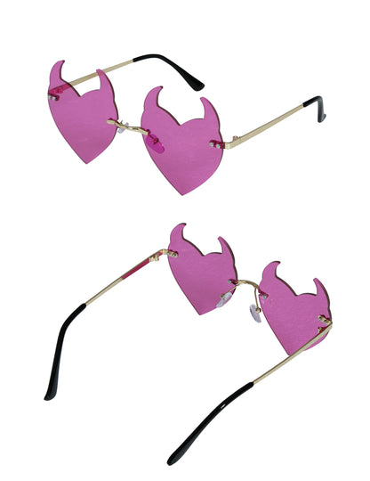 Очила за възрастни с лилави демонични сърца