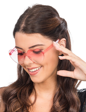 Сърдечни очила възрастни розови пушени очила