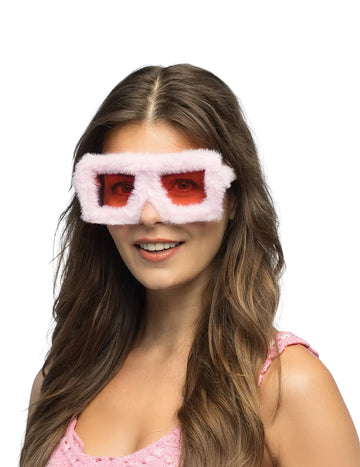 Възрастни розови плюшени очила