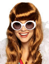 Lunettes disco pour adulte blanches à monture ovale