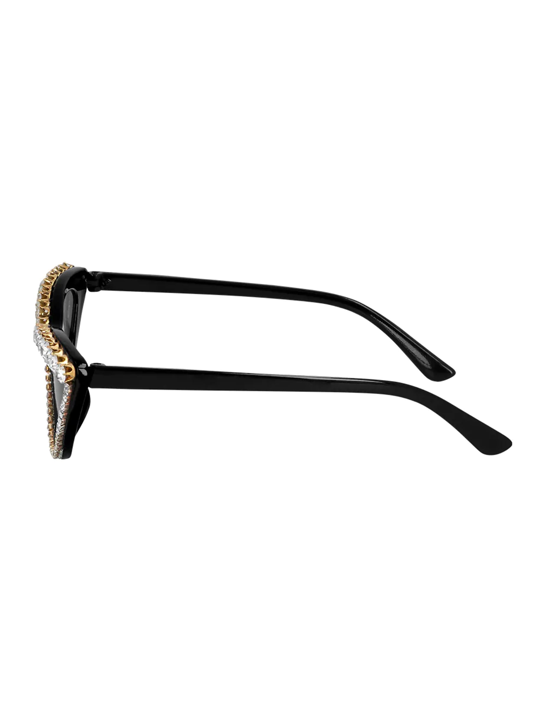 Vue de profil des lunettes glamour à strass pour adulte