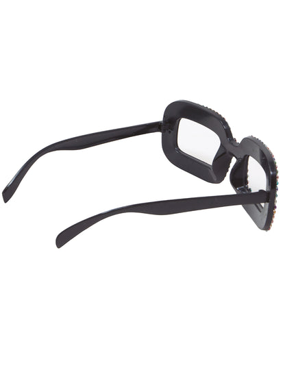 Vue de dos des lunettes pop pour adulte multicolores à strass