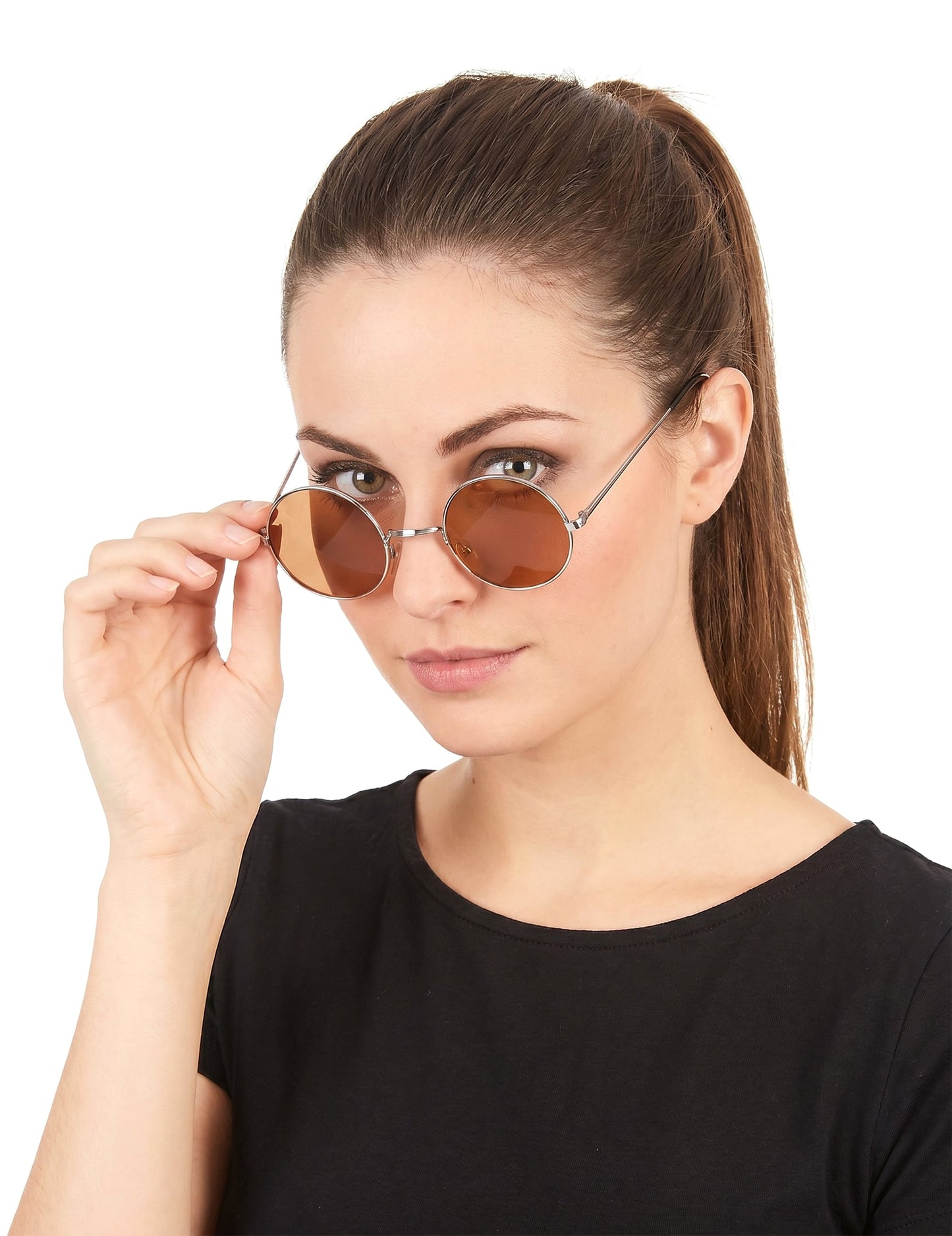 Lunettes rondes marrons de hippie adulte