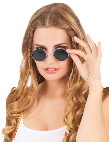 Черни кръгли очила за възрастни хипи