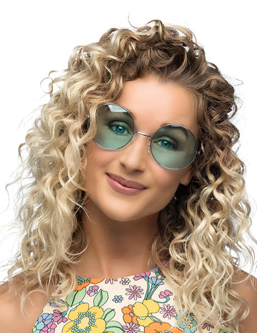 Гигантски хипи зелени кръгли очила