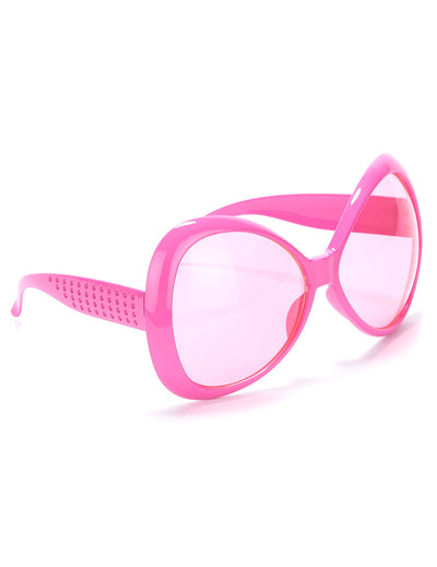 Lunettes disco pour adulte roses en plastique
