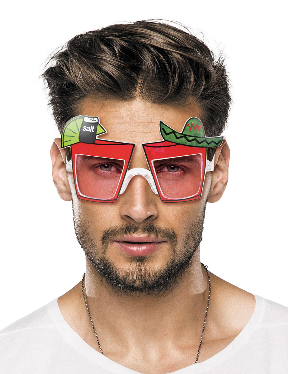 Vue de face des lunettes tequila paf pour adulte