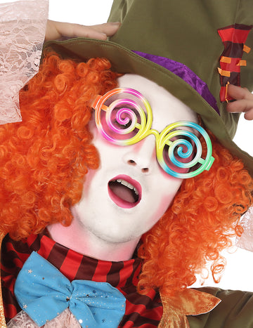 Lunettes tourbillon multicolore pour adulte à spirales arc-en-ciel