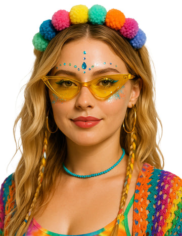 Жълти триъгълни очила за възрастни