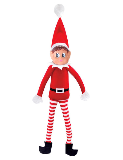 Lutin farceur Elvie pour fille rouge et blanc avec jambes rayées