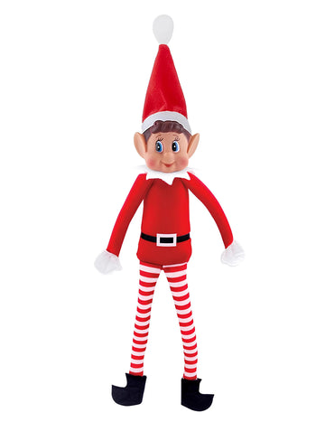 Lutin farceur Elfie pour garçon rouge et blanc avec jambes rayées