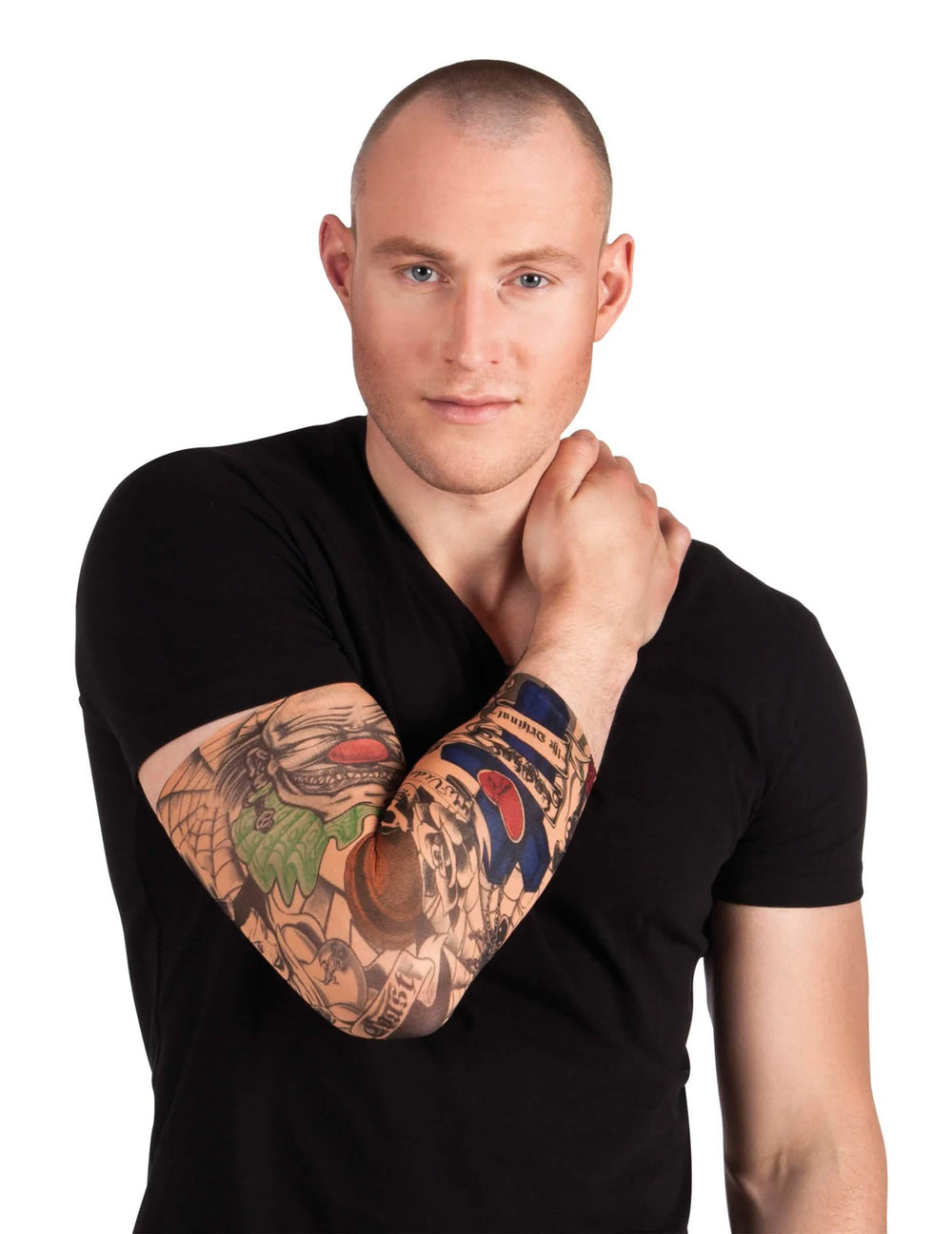 Manches tatouages clown pour adulte aux motifs colorés et détaillés