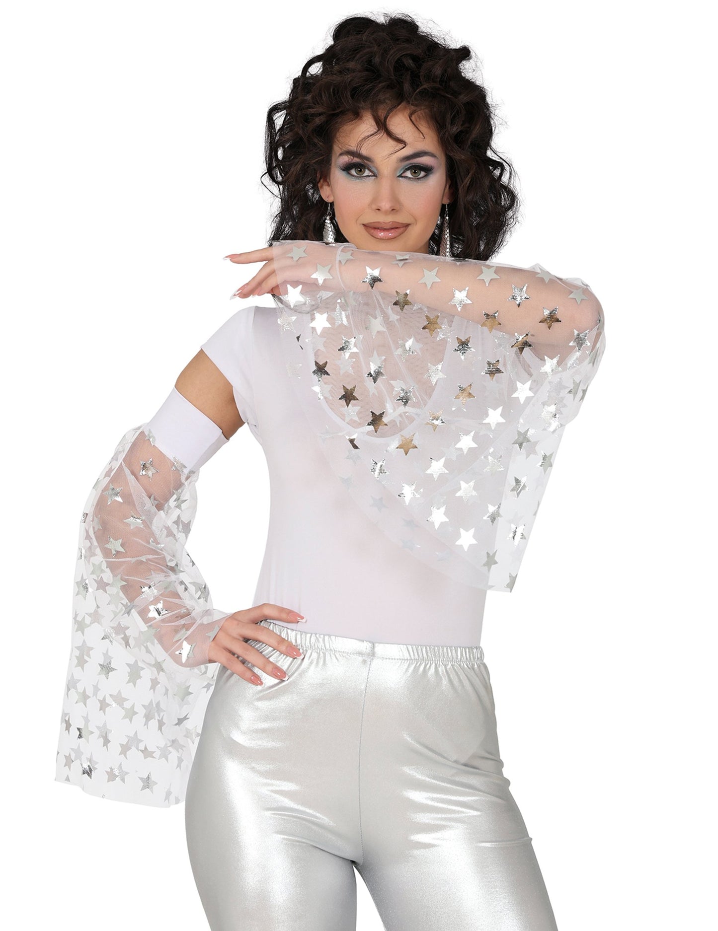 Диско маншети със сребристи звезди 