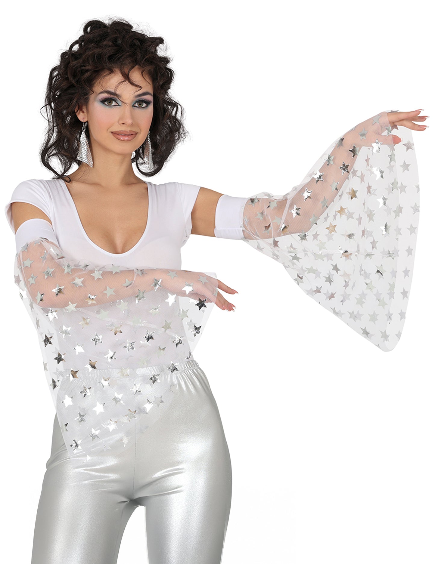 Диско маншети със сребристи звезди 