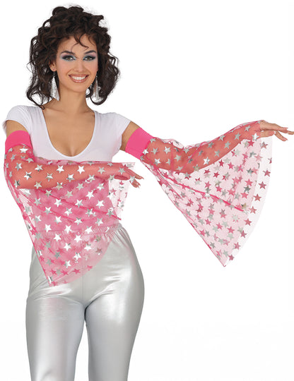 Диско маншети с розови звезди 