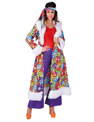 Многоцветно хипи палто за възрастни 