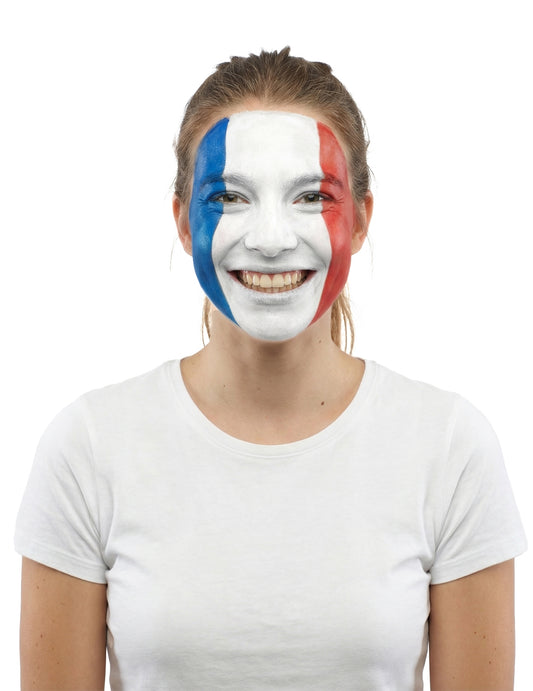 Vue de face du maquillage supporter France