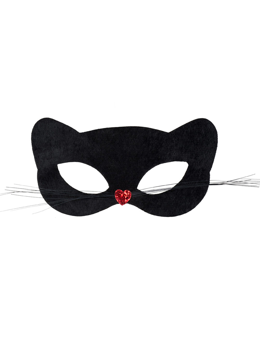 Détail du nez coeur et des moustaches du masque de chat