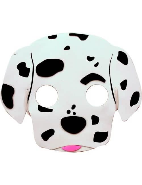 Masque de chien dalmatien pour enfant blanc à taches noires