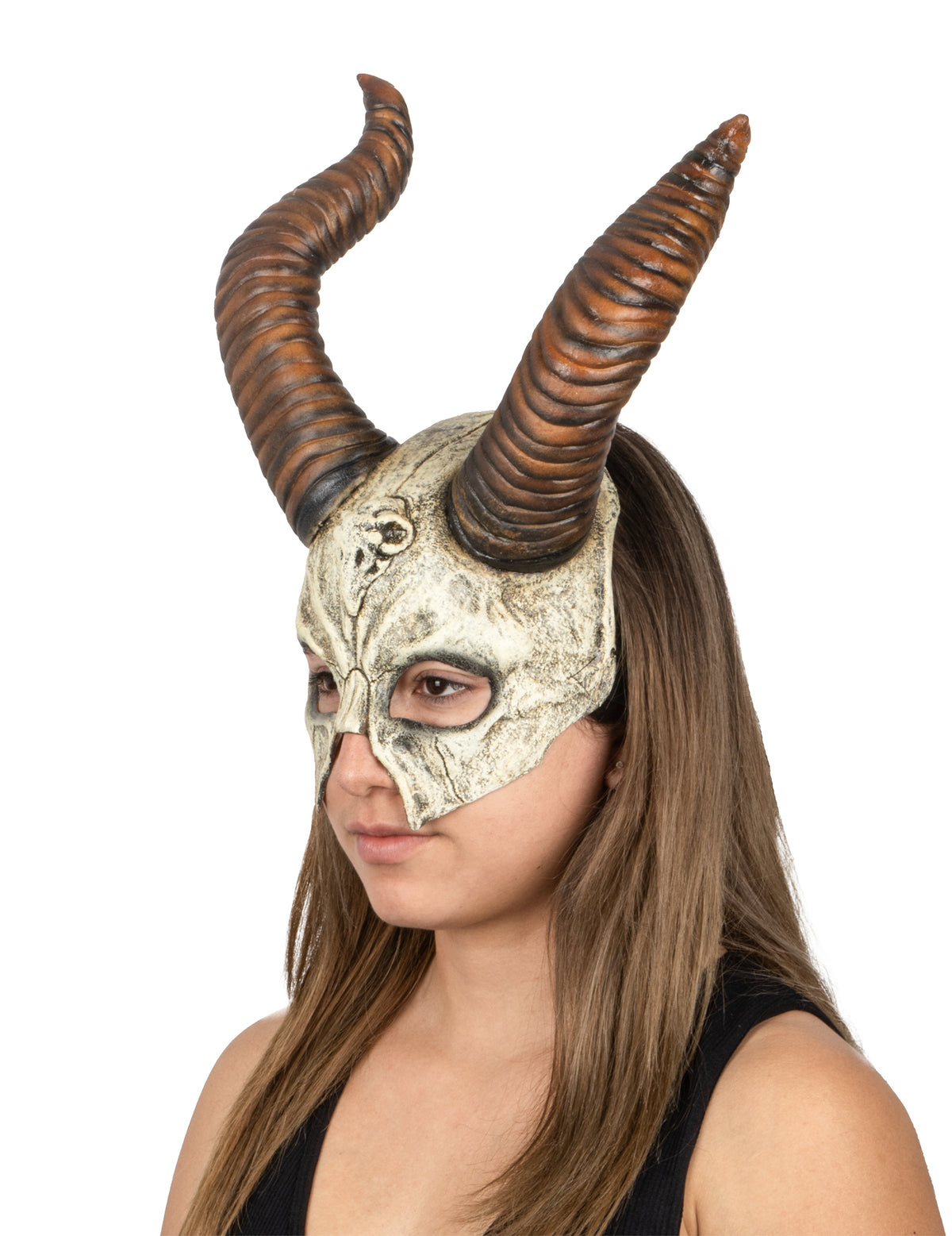 Vue de profil du masque crâne de buffle