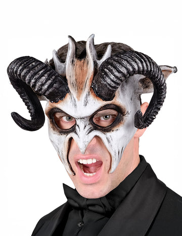 Възрастна рогана бяла демона маска