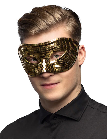 Диско маска с златни фасети за възрастни 