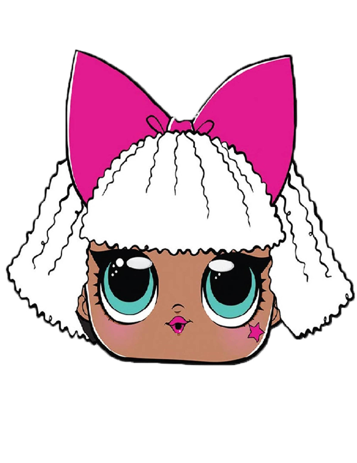 Картонена маска Diva LOL Surprise за дете бяла и розова с панделка