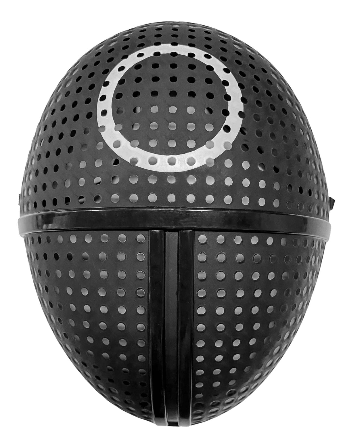 Masque en plastique gardien de jeu symbole rond pour adulte noir