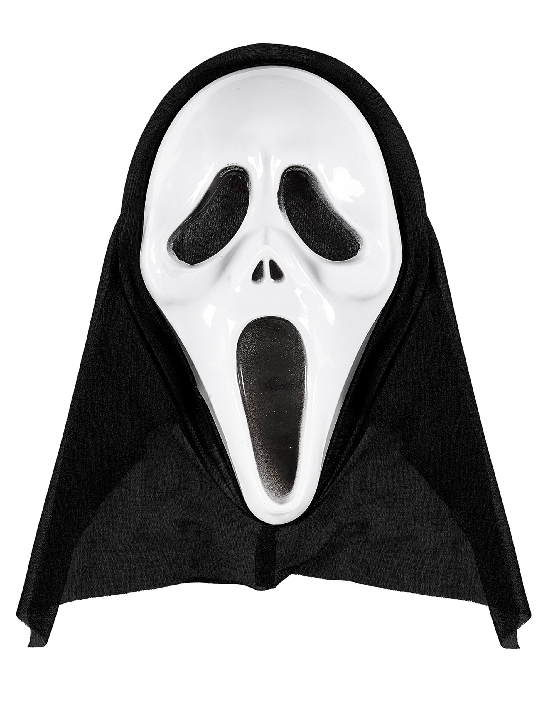 Masque fantôme tueur pour adulte blanc et noir avec cagoule