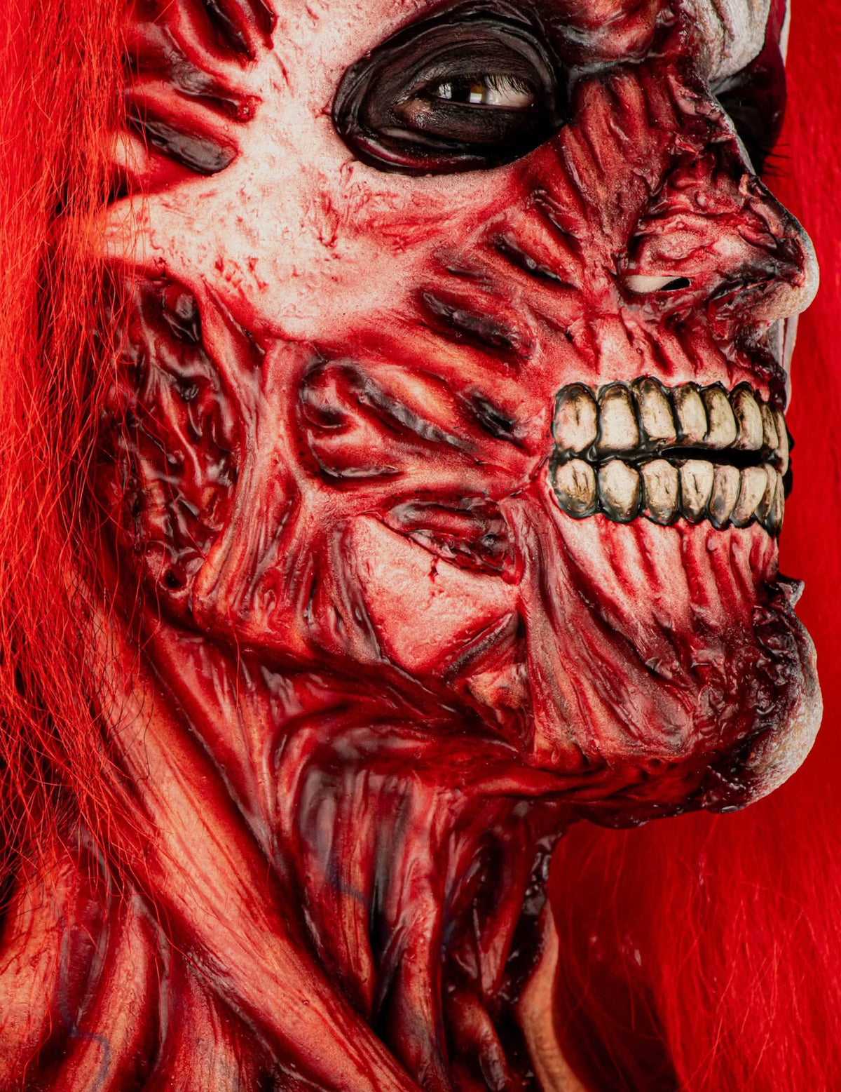Masque hyper réaliste clown double face premium adulte