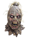 Masque intégral zombie épouvantail pour adulte marron et beige avec paille