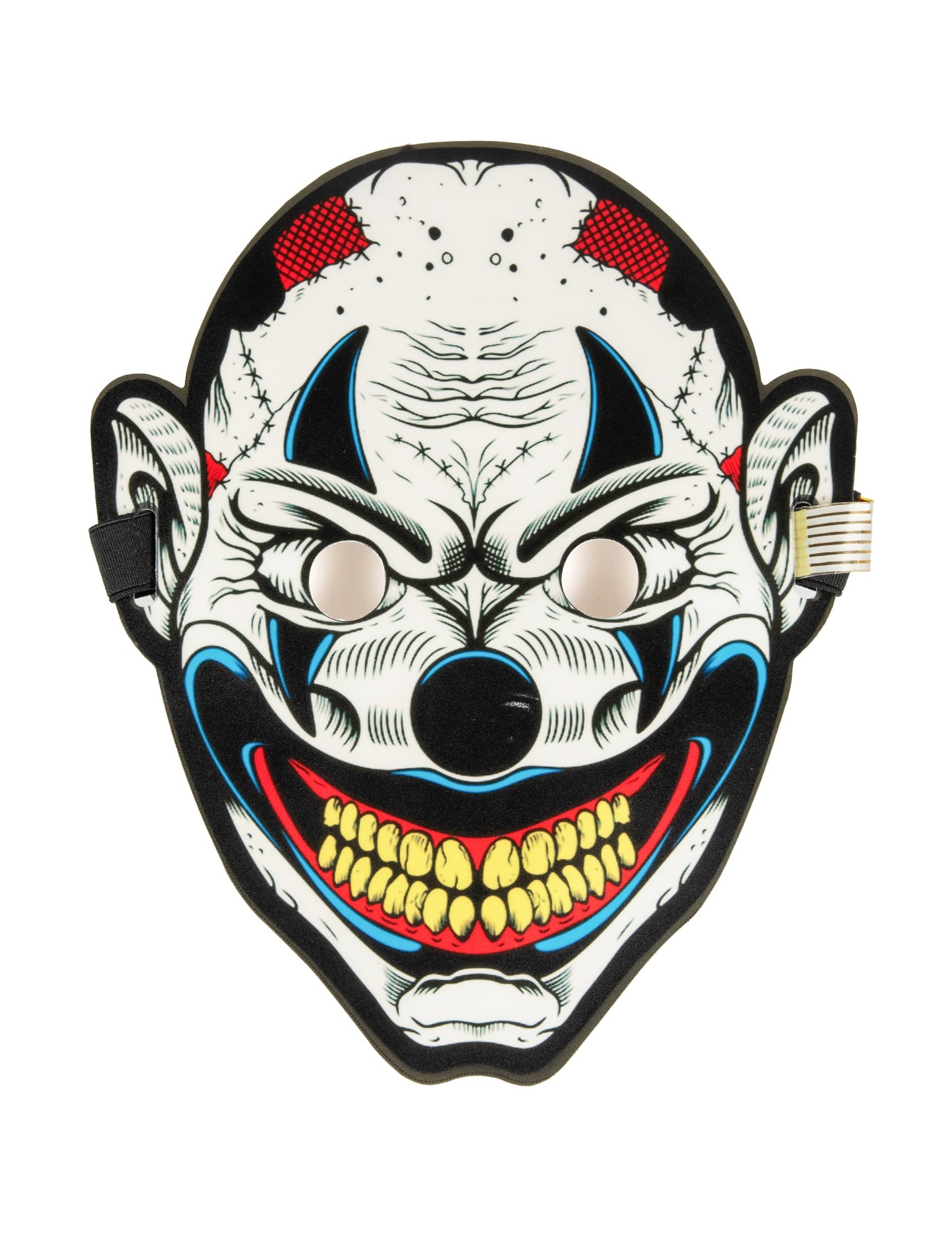 Masque joker lumineux pour adulte blanc noir et rouge