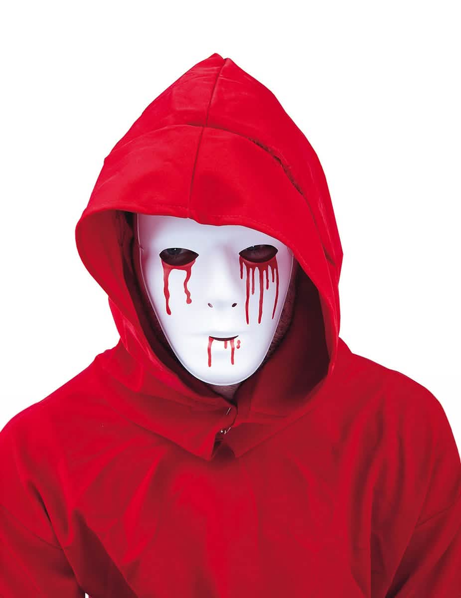 Masque larmes ensanglantées pour homme blanc et rouge