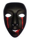 Masque Halloween pour femme noir avec larmes de sang
