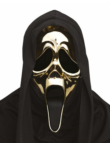 Маска за възрастни хромирани златни писъци