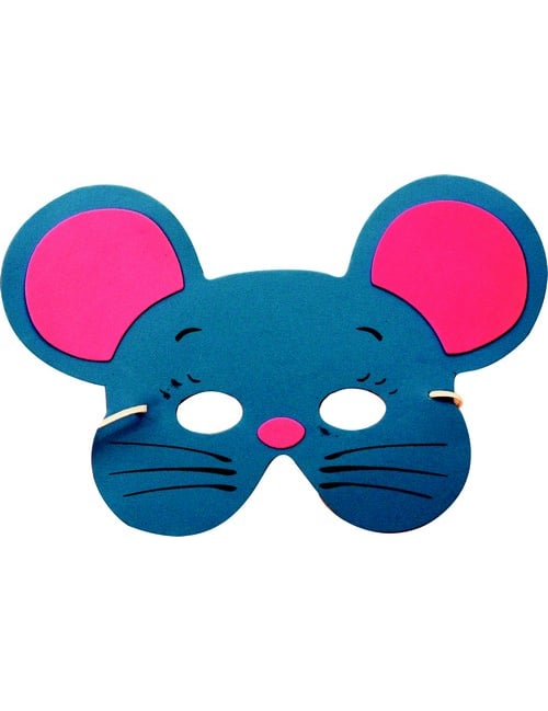 Masque de souris pour enfant bleu et rose en mousse