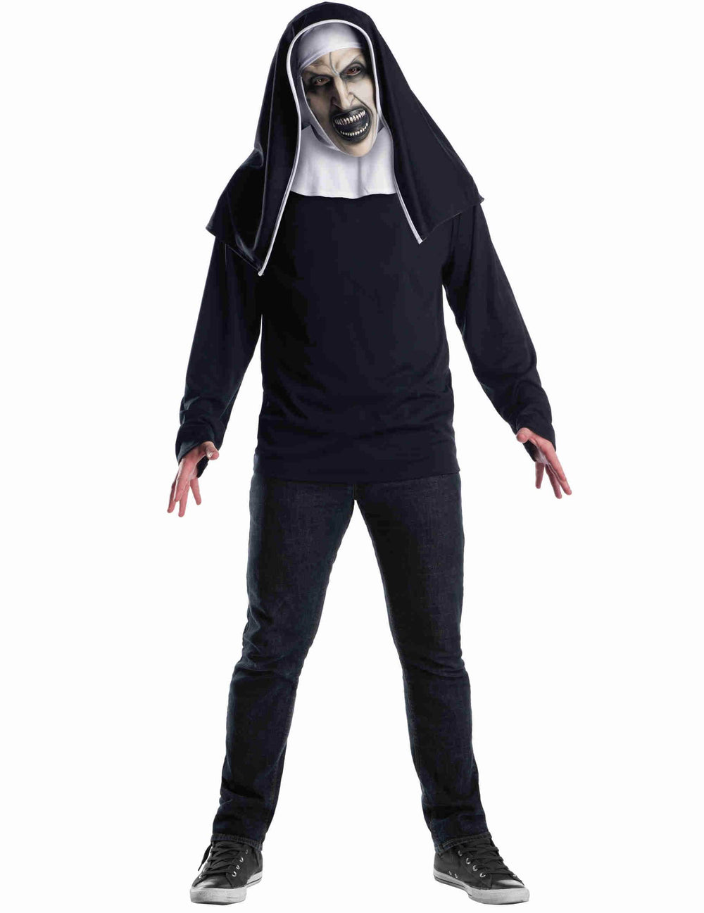 Masque The Nun™ pour adulte noir et blanc avec voile