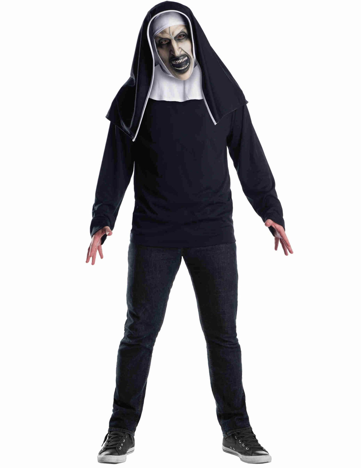 Masque The Nun™ pour adulte noir et blanc avec voile