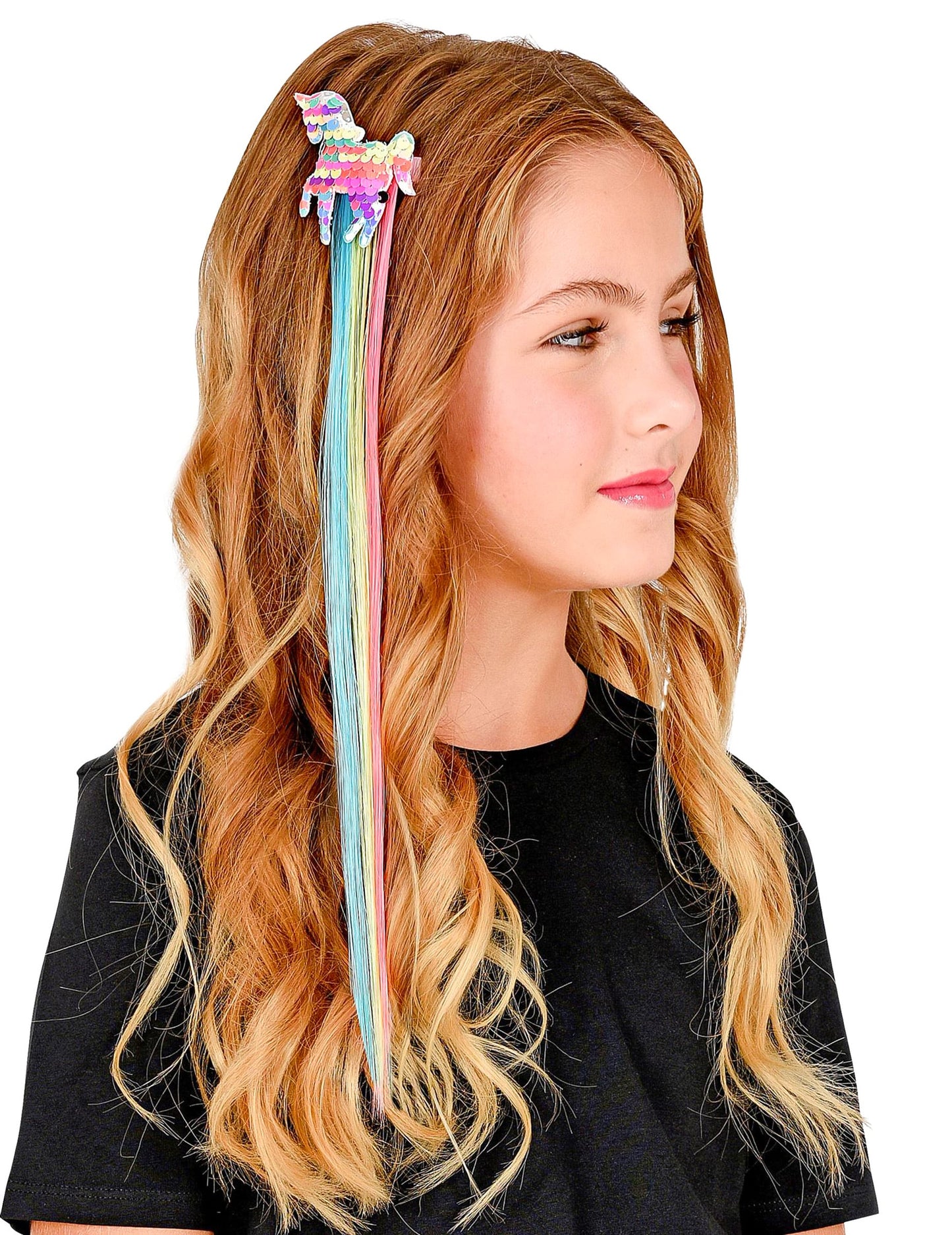 Mèche avec licorne à sequins pour enfant multicolore