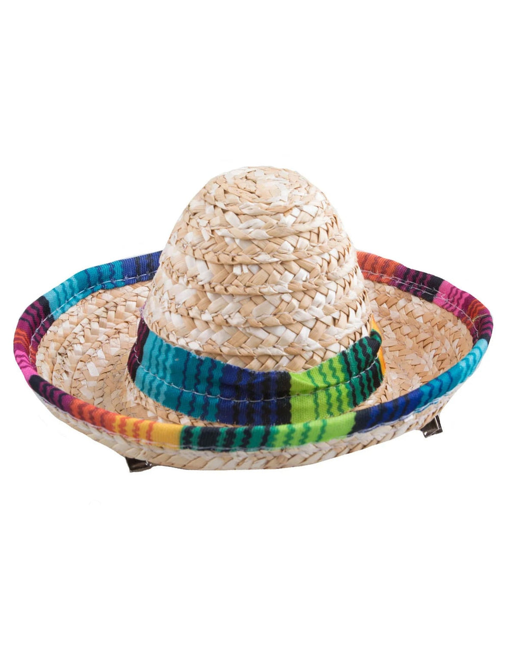 Vue de l'intérieur du mini sombrero coloré avec barrettes